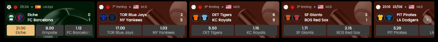 Apuestas en vivo en Fairspin